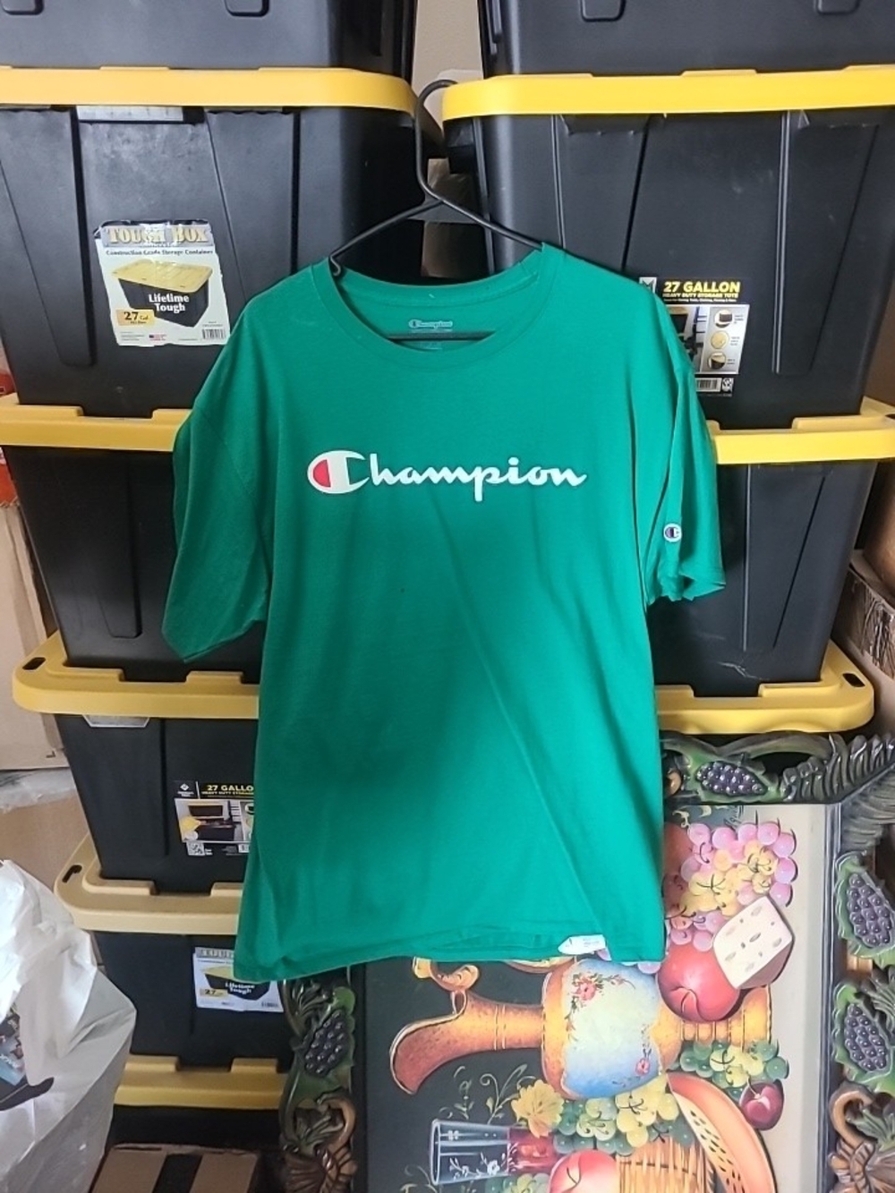 Champion Green Logo Tee Large